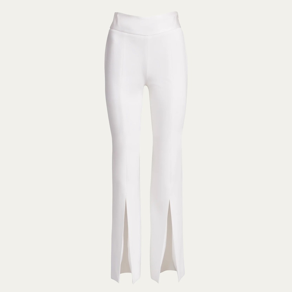 NWT Jonathan Simkhai Satin Combo Front Slit White Pants - Size 2